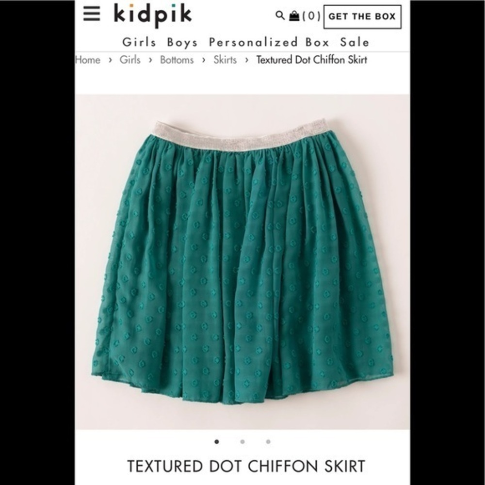NWT- KIDPIK TEXTURED DOT CHIFFON SKIRT